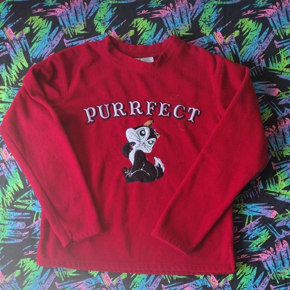 VTG Y2K 2006 Looney Tunes Penelope Purrfect Fleece Pullover Sweatshirt